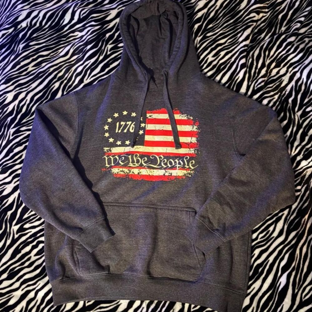 Unbranded Men's Grey and Black Hoodie
